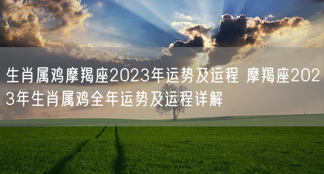 生肖属鸡摩羯座2023年运势及运程 摩羯座2023年生肖属鸡全年运势及运程详解(图1)