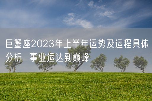 巨蟹座2023年上半年运势及运程具体分析  事业运达到巅峰(图1)