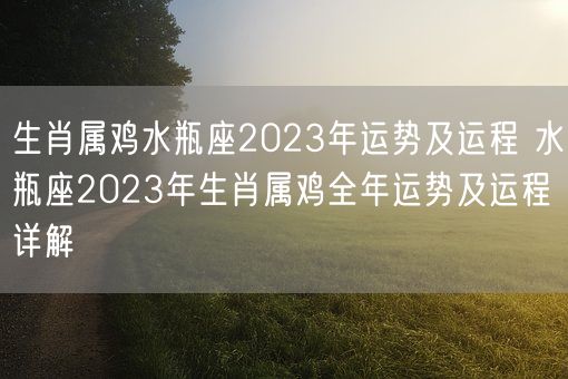 生肖属鸡水瓶座2023年运势及运程 水瓶座2023年生肖属鸡全年运势及运程详解(图1)