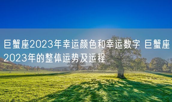 巨蟹座2023年幸运颜色和幸运数字 巨蟹座2023年的整体运势及运程(图1) 巨蟹座2023年幸运颜色和幸运数字 巨蟹座2023年的整体运势及运程(图1)