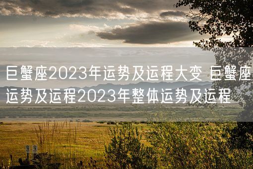 巨蟹座2023年运势及运程大变 巨蟹座运势及运程2023年整体运势及运程(图1)