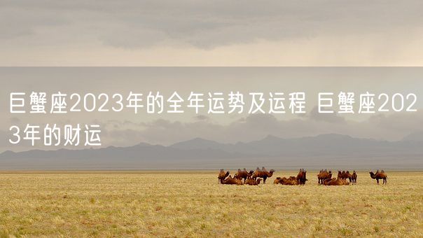 巨蟹座2023年的全年运势及运程 巨蟹座2023年的财运 (图1)