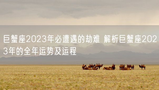 巨蟹座2023年必遭遇的劫难 解析巨蟹座2023年的全年运势及运程(图1) 巨蟹座2023年必遭遇的劫难 解析巨蟹座2023年的全年运势及运程(图1)