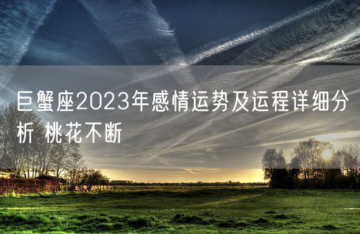 巨蟹座2023年感情运势及运程详细分析 桃花不断(图1)