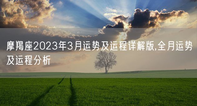 摩羯座2023年3月运势及运程详解版,全月运势及运程分析(图1)