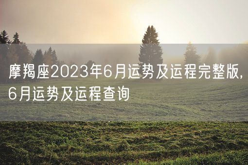 摩羯座2023年6月运势及运程完整版,6月运势及运程查询(图1)