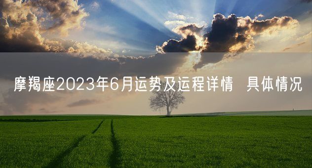 摩羯座2023年6月运势及运程详情  具体情况(图1)