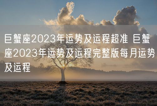 巨蟹座2023年运势及运程超准 巨蟹座2023年运势及运程完整版每月运势及运程(图1) 巨蟹座2023年运势及运程超准 巨蟹座2023年运势及运程完整版每月运势及运程(图1)