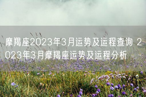 摩羯座2023年3月运势及运程查询 2023年3月摩羯座运势及运程分析(图1)