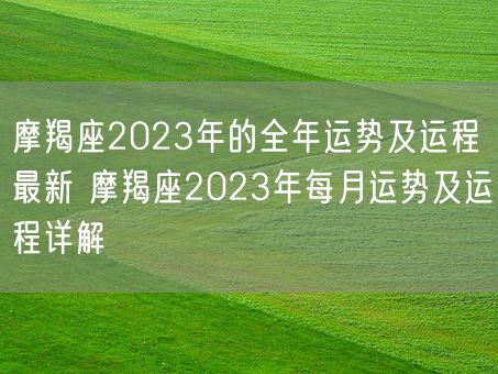 摩羯座2023年的全年运势及运程最新 摩羯座2023年每月运势及运程详解(图1)