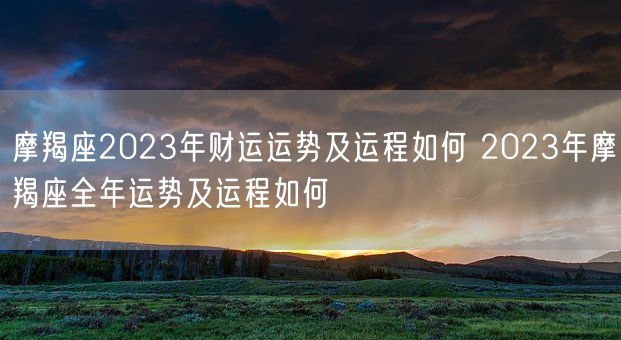 摩羯座2023年财运运势及运程如何 2023年摩羯座全年运势及运程如何(图1)