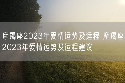 摩羯座2023年爱情运势及运程 摩羯座2023年爱情运势及运程建议(图1)