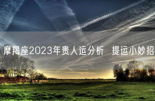 摩羯座2023年贵人运分析  提运小妙招(图1)