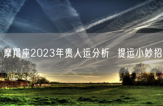 摩羯座2023年贵人运分析  提运小妙招(图1)