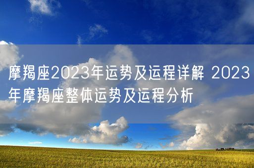 摩羯座2023年运势及运程详解 2023年摩羯座整体运势及运程分析(图1)