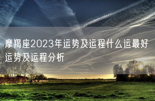 摩羯座2023年运势及运程什么运最好 运势及运程分析(图1)