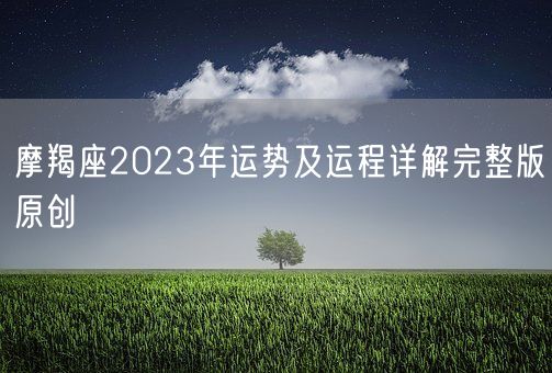 摩羯座2023年运势及运程详解完整版原创(图1)