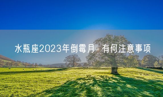 水瓶座2023年倒霉月  有何注意事项(图1)