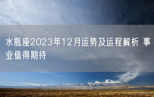 水瓶座2023年12月运势及运程解析 事业值得期待(图1)