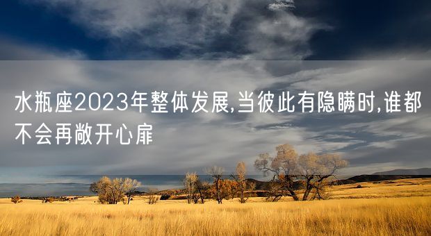 水瓶座2023年整体发展,当彼此有隐瞒时,谁都不会再敞开心扉(图1) 水瓶座2023年整体发展,当彼此有隐瞒时,谁都不会再敞开心扉(图1)
