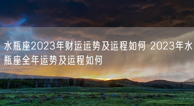 水瓶座2023年财运运势及运程如何 2023年水瓶座全年运势及运程如何(图1)