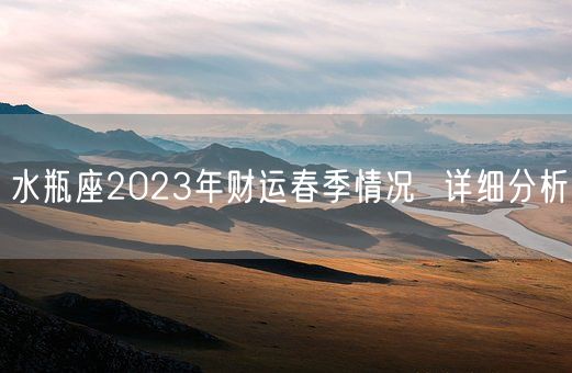 水瓶座2023年财运春季情况  详细分析(图1)