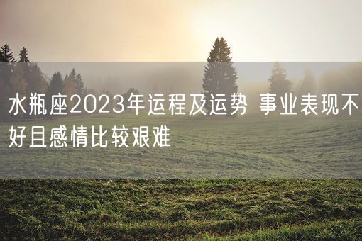水瓶座2023年运程及运势 事业表现不好且感情比较艰难(图1) 水瓶座2023年运程及运势 事业表现不好且感情比较艰难(图1)