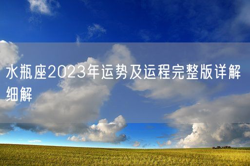 水瓶座2023年运势及运程完整版详解 细解 (图1)