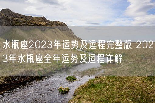 水瓶座2023年运势及运程完整版 2023年水瓶座全年运势及运程详解(图1)