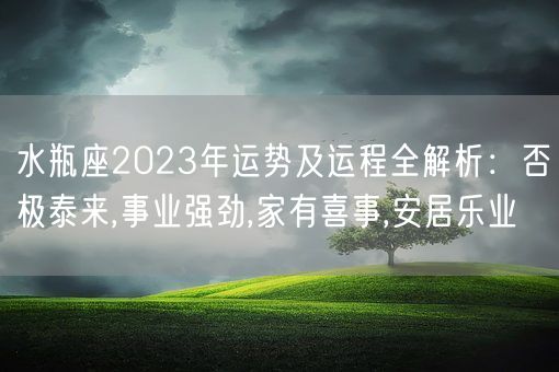 水瓶座2023年运势及运程全解析：否极泰来,事业强劲,家有喜事,安居乐业(图1)