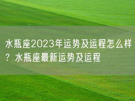 水瓶座2023年运势及运程怎么样？水瓶座最新运势及运程(图1)