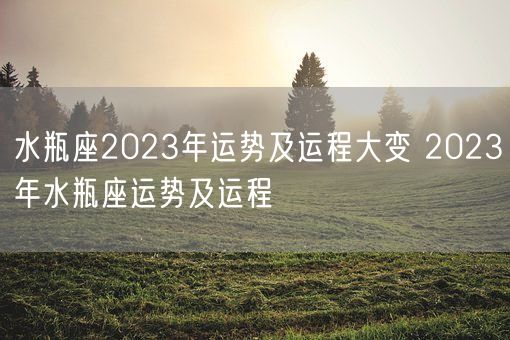 水瓶座2023年运势及运程大变 2023年水瓶座运势及运程(图1)