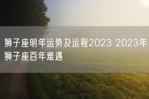 狮子座明年运势及运程2023 2023年狮子座百年难遇 (图1)