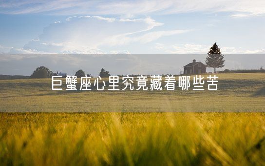 巨蟹座心里究竟藏着哪些苦(图1) 巨蟹座心里究竟藏着哪些苦(图1)