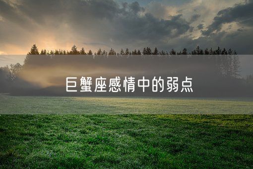 巨蟹座感情中的弱点(图1) 巨蟹座感情中的弱点(图1)