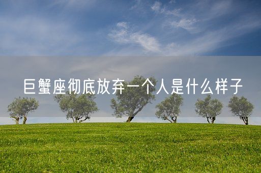 巨蟹座彻底放弃一个人是什么样子(图1)