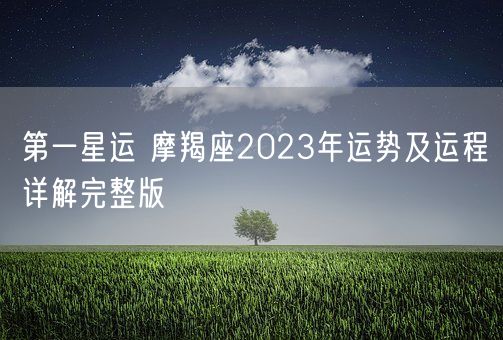 第一星运 摩羯座2023年运势及运程详解完整版(图1)