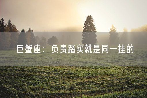 巨蟹座：负责踏实就是同一挂的(图1)