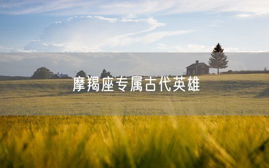 摩羯座专属古代英雄(图1)