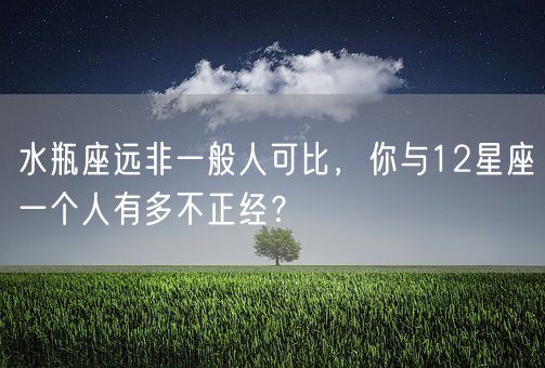水瓶座远非一般人可比,你与12星座一个人有多不正经?(图1) 水瓶座远非一般人可比,你与12星座一个人有多不正经?(图1)