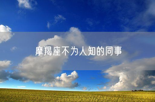 摩羯座不为人知的同事(图1)