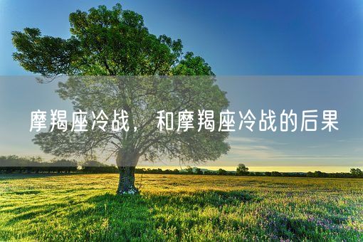 摩羯座冷战，和摩羯座冷战的后果(图1)