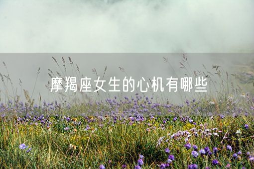 摩羯座女生的心机有哪些(图1)