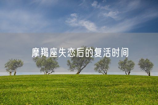 摩羯座失恋后的复活时间(图1)