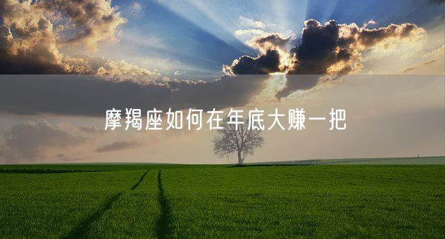 摩羯座如何在年底大赚一把(图1)