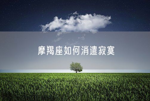 摩羯座如何消遣寂寞(图1)