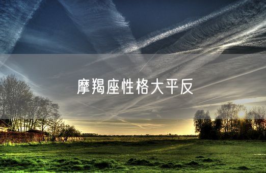 摩羯座性格大平反(图1)