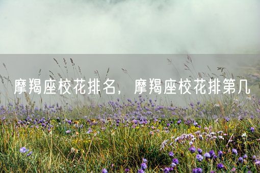摩羯座校花排名，摩羯座校花排第几(图1)