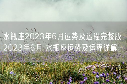 水瓶座2023年6月运势及运程完整版 2023年6月 水瓶座运势及运程详解(图1) 水瓶座2023年6月运势及运程完整版 2023年6月 水瓶座运势及运程详解(图1)