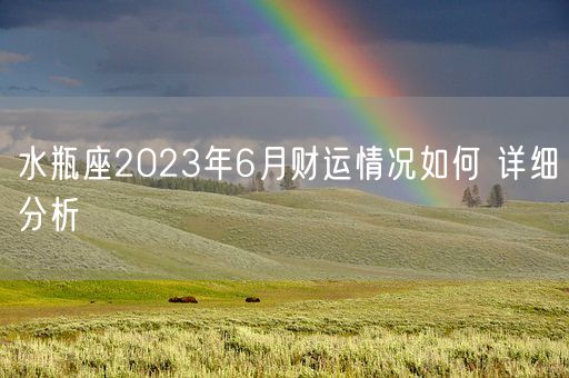 水瓶座2023年6月财运情况如何 详细分析(图1)